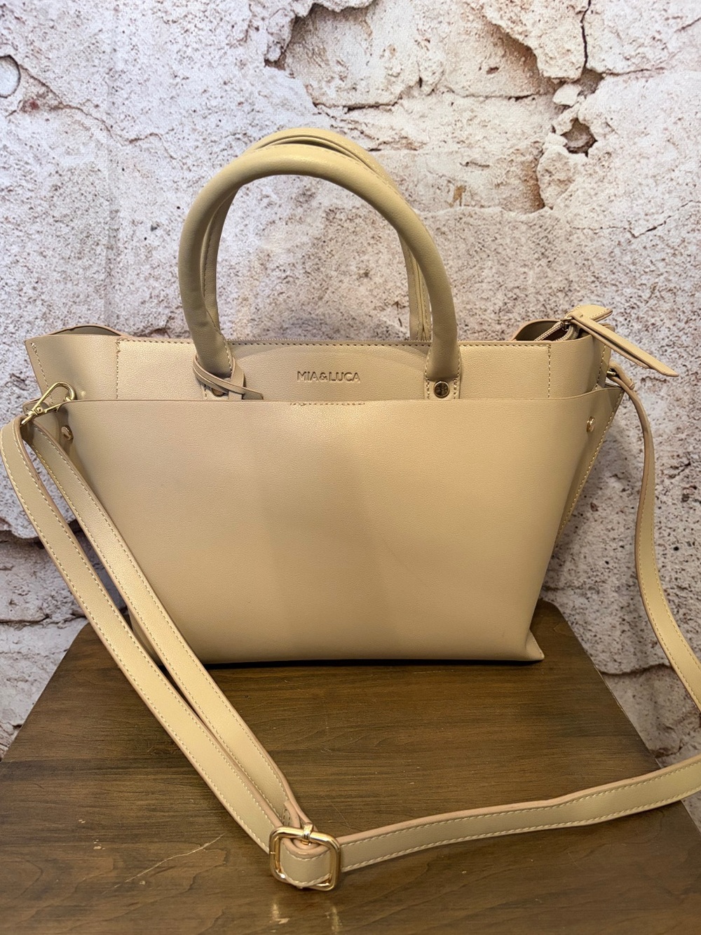 Mia & Luca Tan Pleather Purse